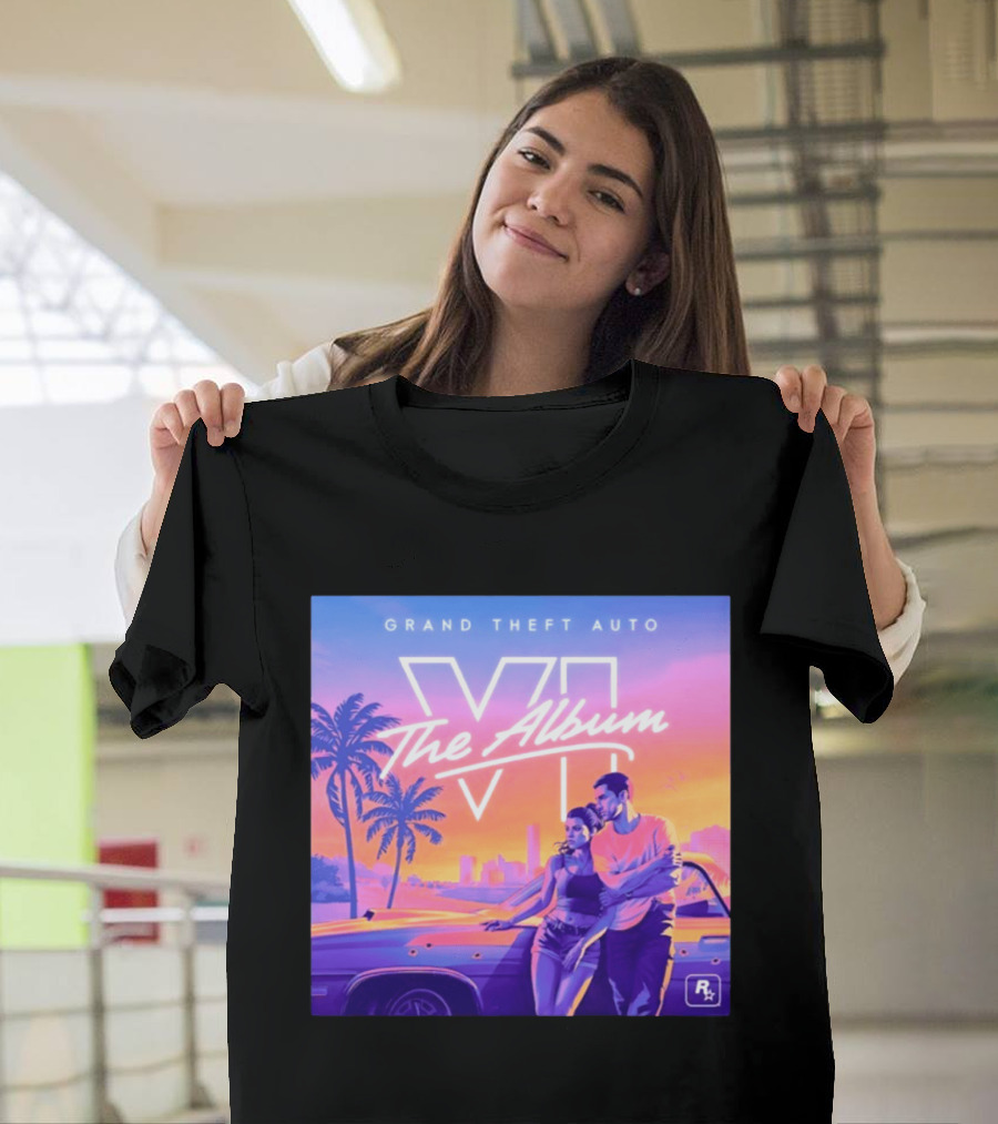 Grand Theft Auto VI The Album 2026 Retro Sunset Vibes T-Shirt