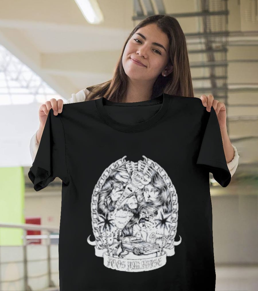 Foos Paradise Chicano Lowrider Culture Classic Cars Chain T-Shirt