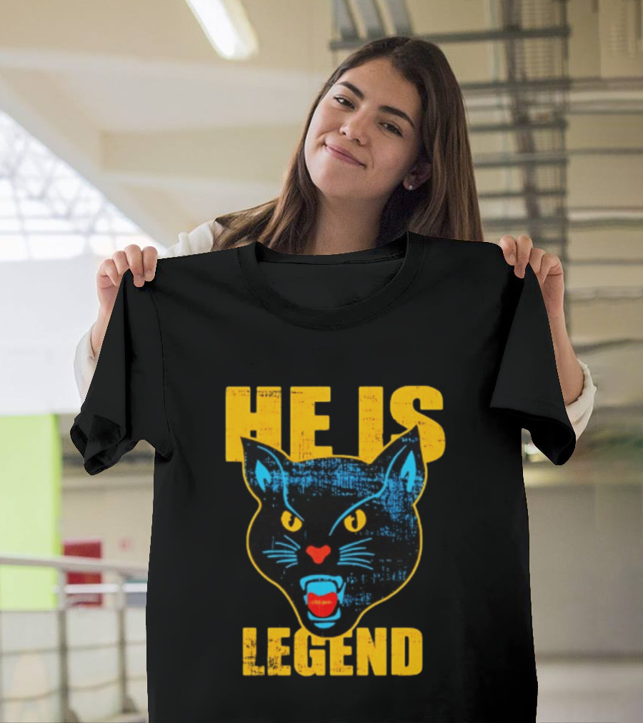 HE IS LEGEND Black Cat Fierce Panther T-Shirt