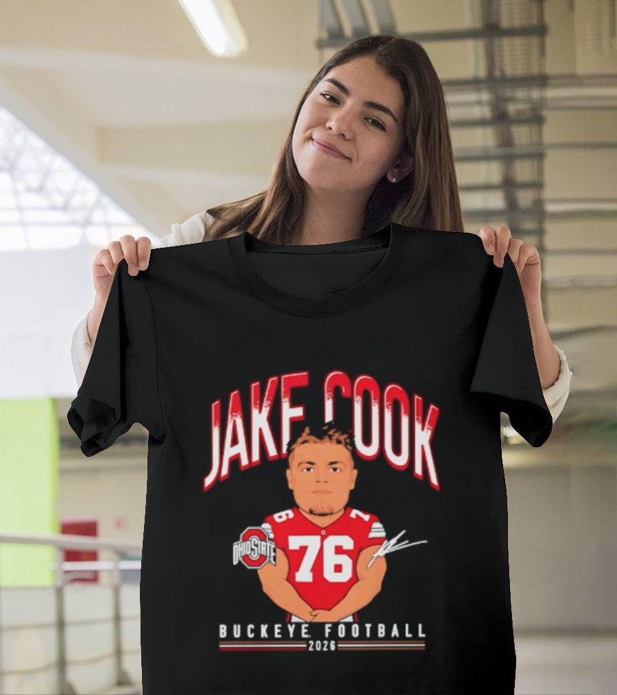 Jake Cook 76 Buckeye Football 2026 Ohio State Caricature T-Shirt