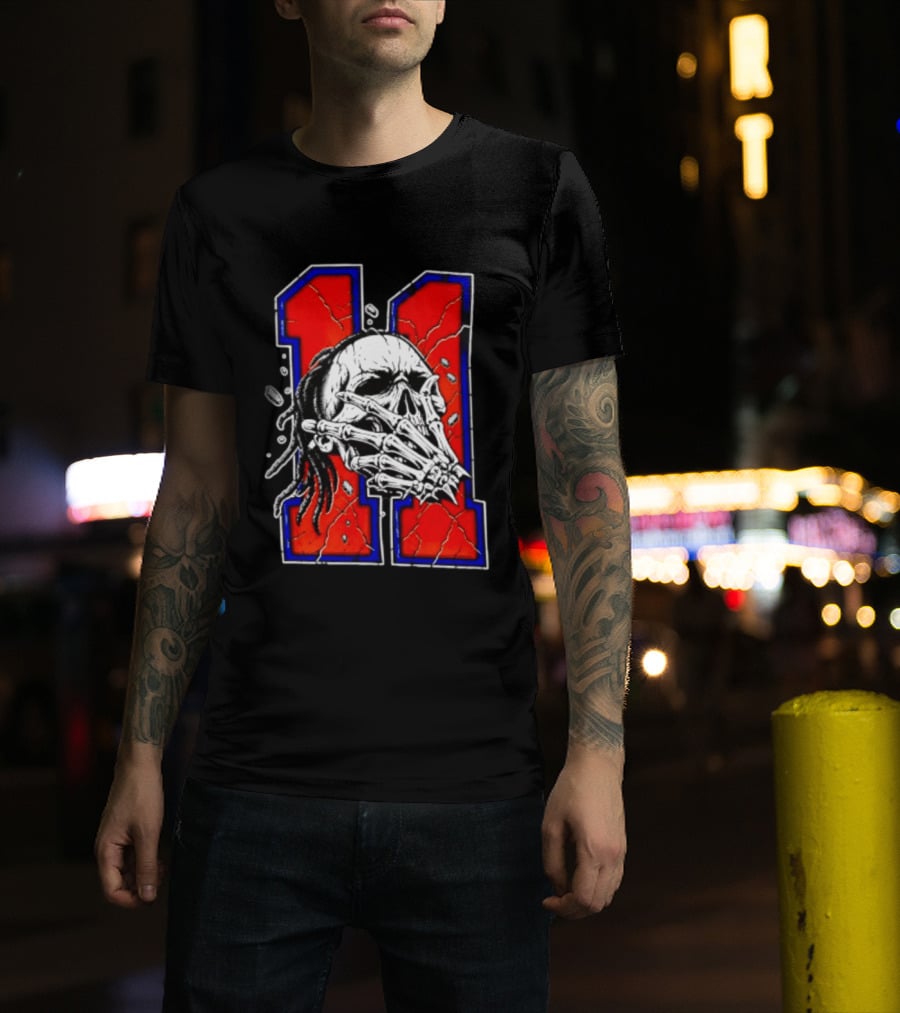 New York Knicks Jalen Brunson Captain Clutch Skull Number 11 T-Shirt