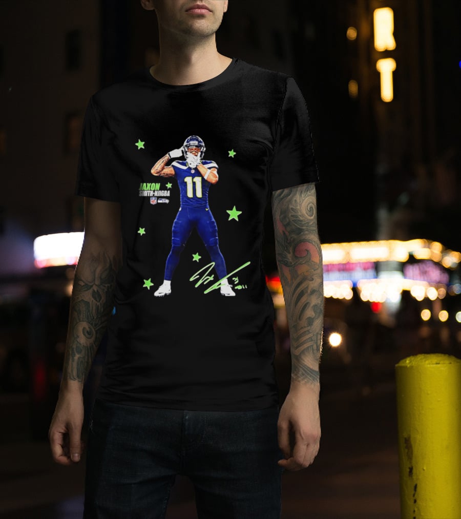 Jaxon Smith Njigba Seattle Seahawks Number 11 NFL Star Player T-Shirt