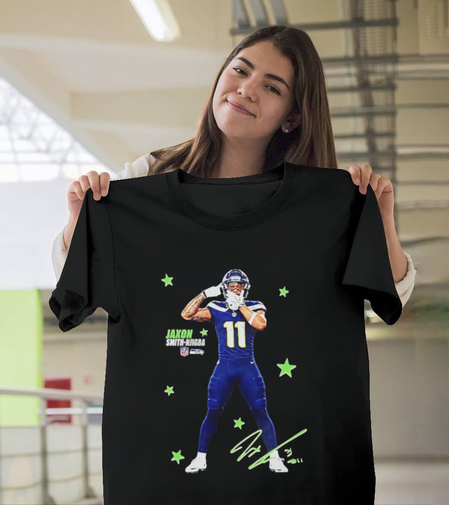 Jaxon Smith Njigba Seattle Seahawks Number 11 NFL Star Player T-Shirt