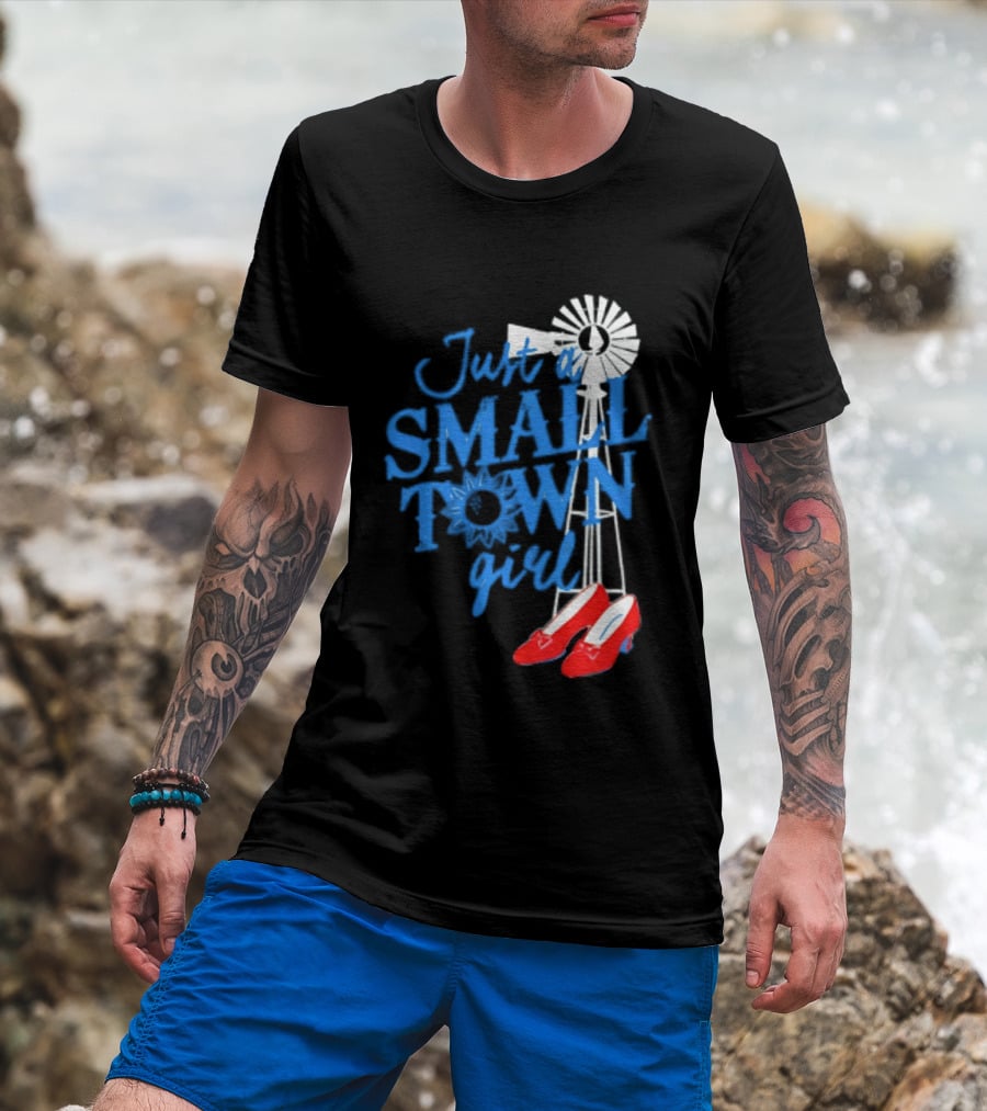 Just A Small Town Girl Ruby Slippers Windmill Wizard Of Oz T-Shirt