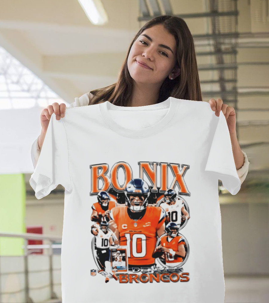 Bo Nix Denver Broncos 2026 Player #10 Collage T-Shirt