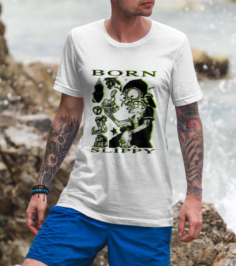 Born Slippy Bad Boy Tune Get Wet Like An Angel Two Sided T-Shirt