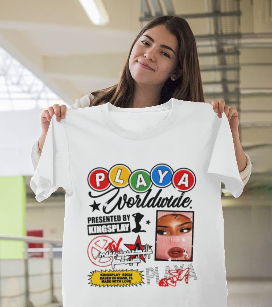 Playa Worldwide Kingsplay Miami Colorful Circles And Urban Street T-Shirt