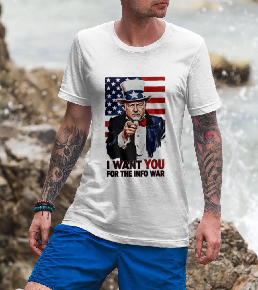 Uncle Sam I Want You For The Info War American Flag T-Shirt