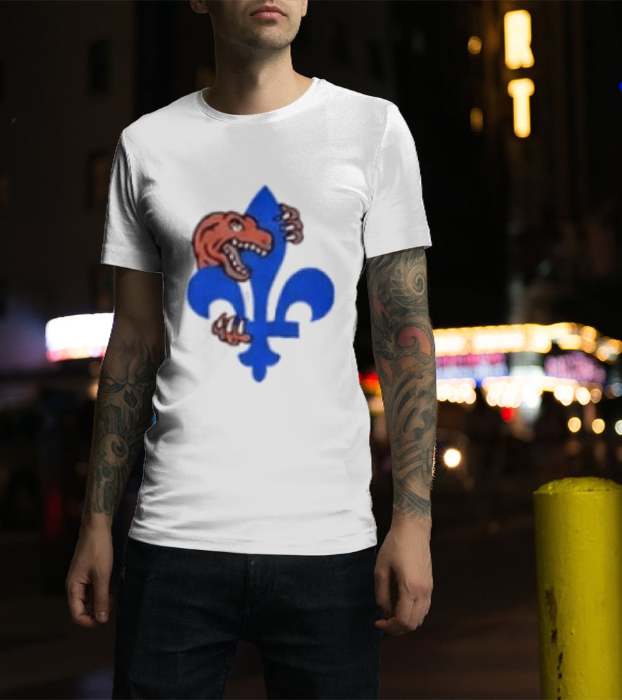 2026 Raptors Quebec Canada Games Fleur De Lis And Dinosaur T-Shirt