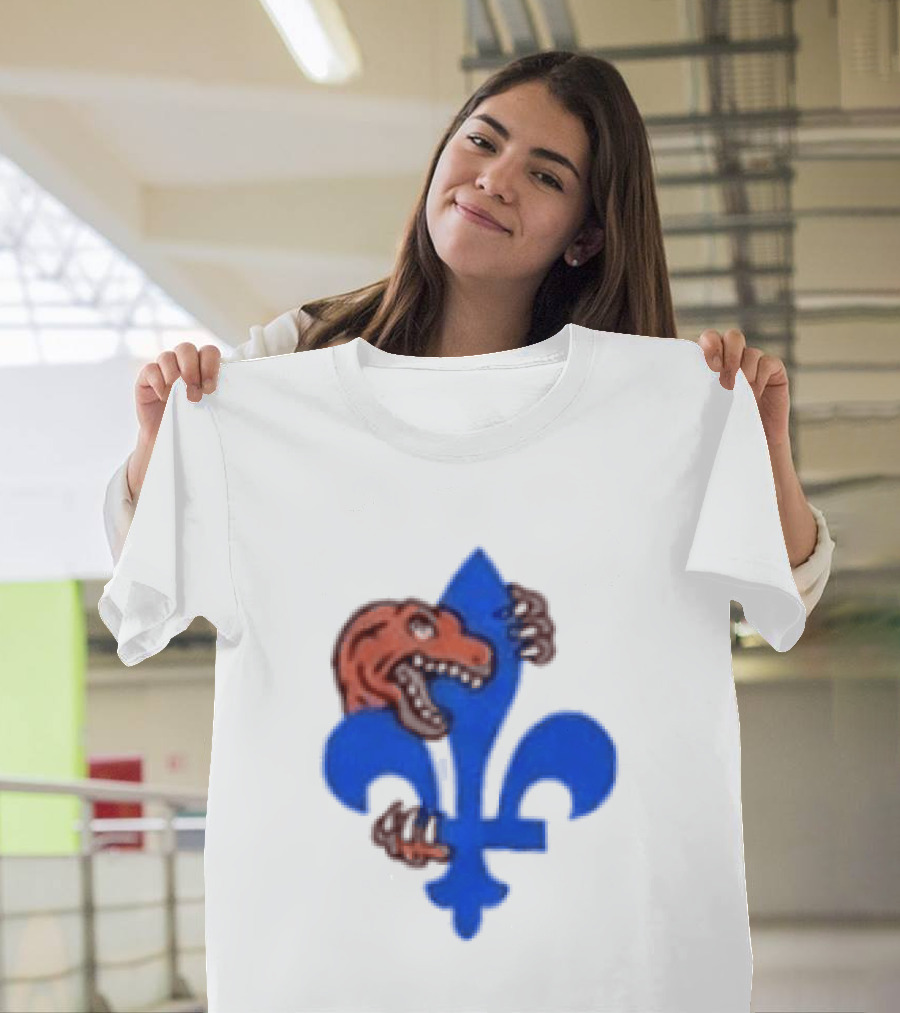 2026 Raptors Quebec Canada Games Fleur De Lis And Dinosaur T-Shirt