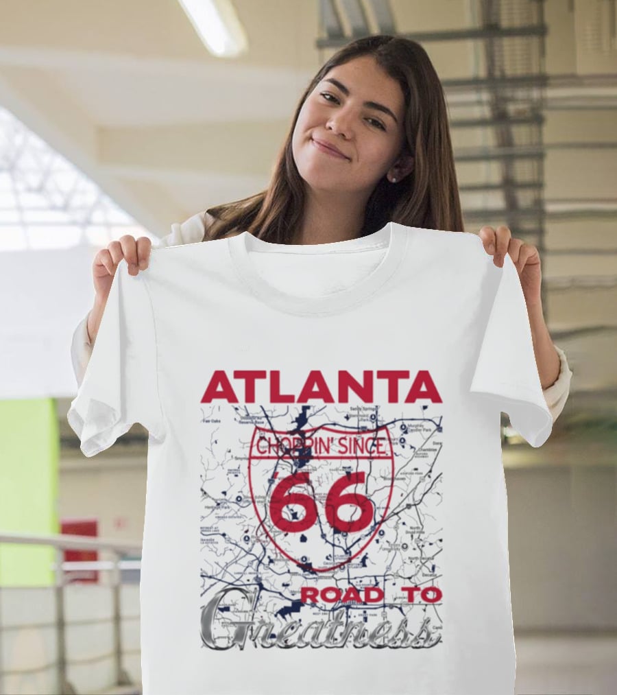 Atlanta Braves Choppin Since 66 Road To Greatness Map T-Shirt