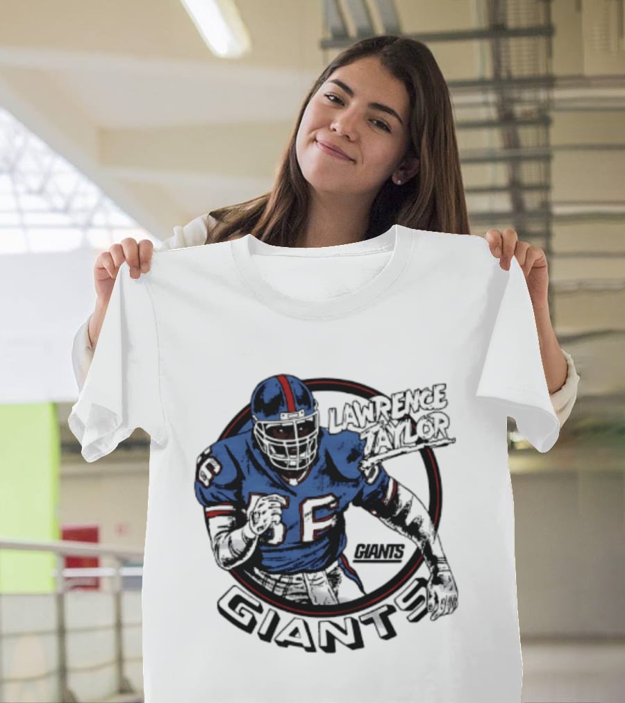 New York Giants Lawrence Taylor Football Player Vintage Pose T-Shirt