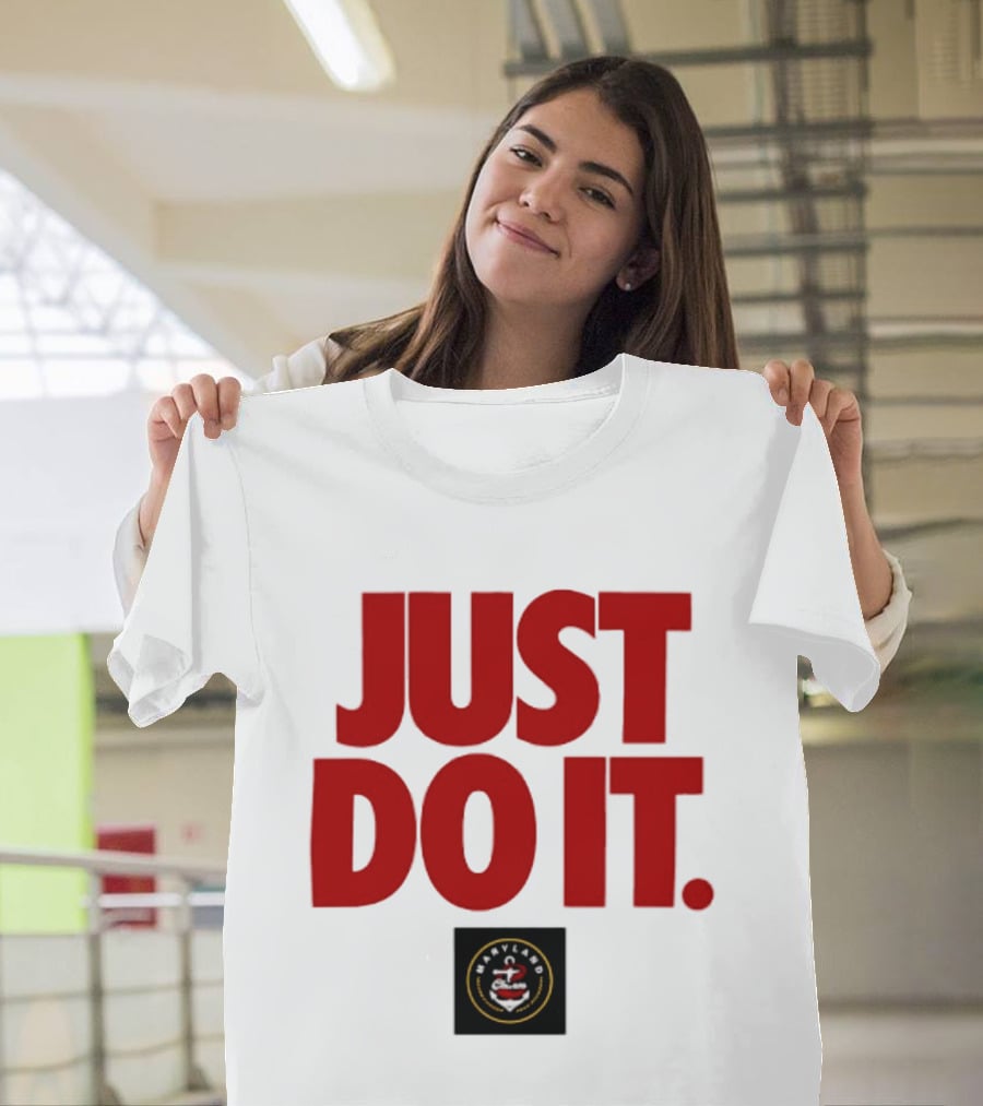 Maryland Charm Just Do It Red Text Black Circle T-Shirt