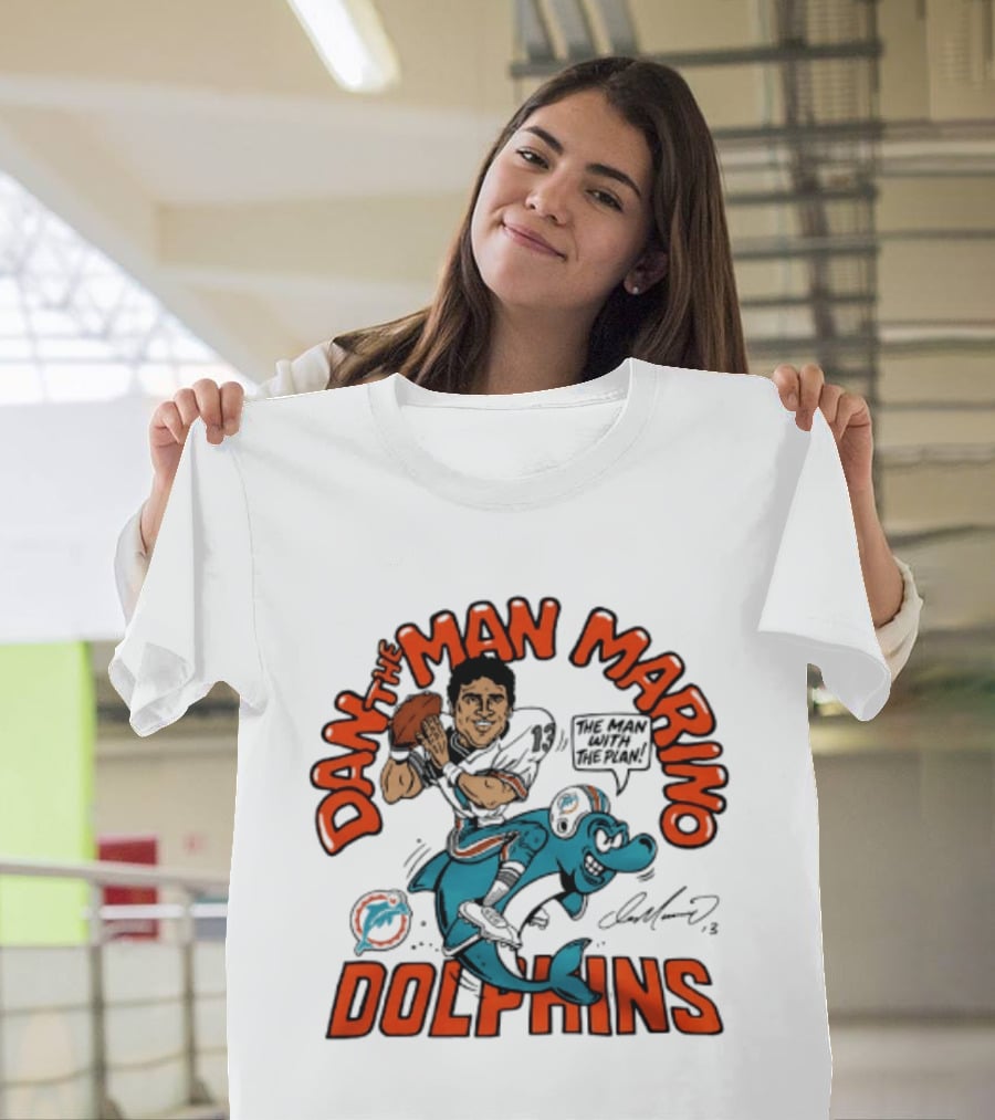 Dan The Man Marino Dolphins Football Caricature T-Shirt