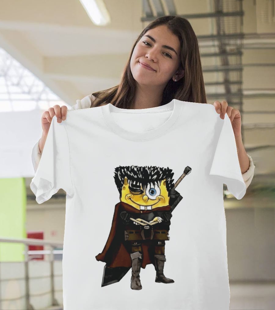 SpongeBob X Berserk Guts Crossover SpongeGuts SquarePants Character Mashup T-Shirt