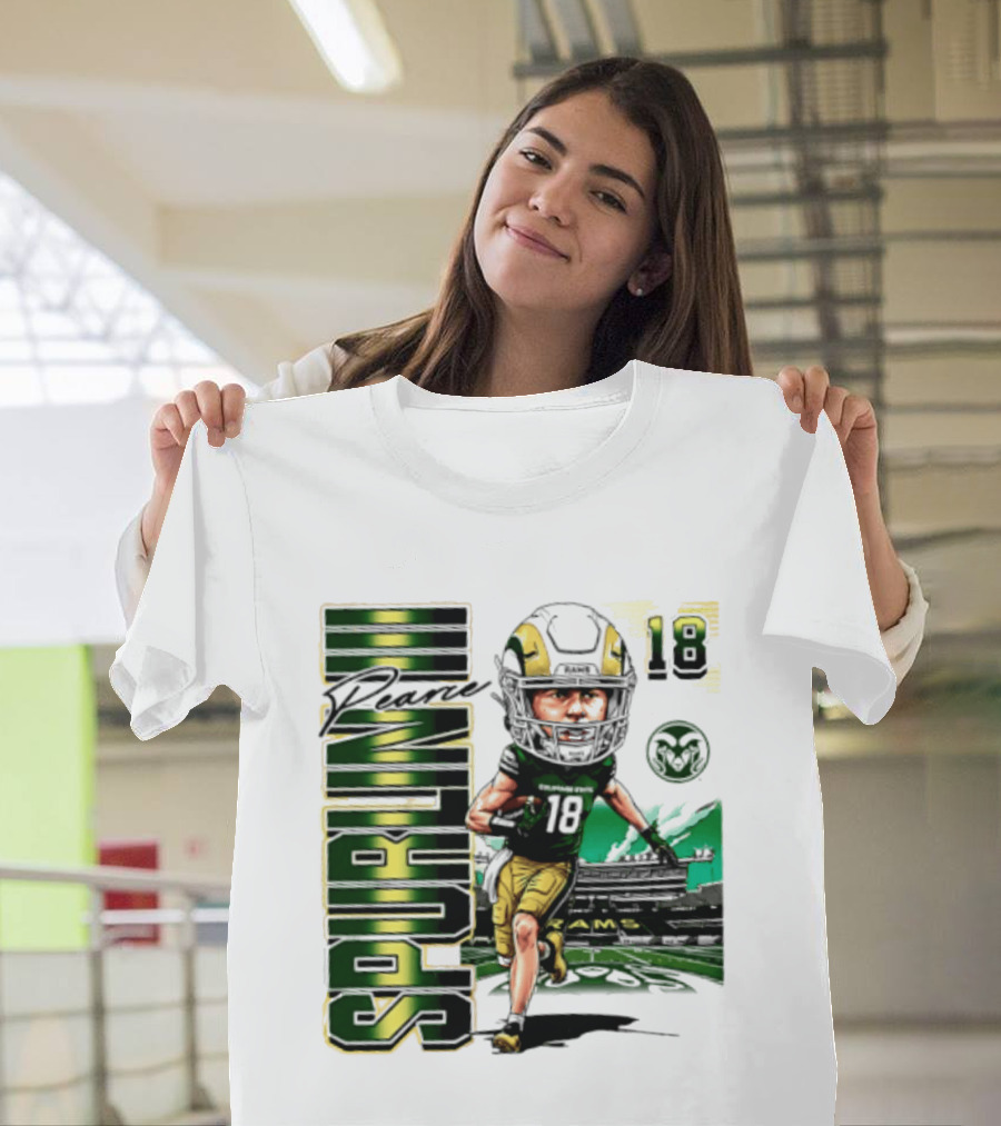 Pearce Spurlin III 18 Colorado State Rams NCAA Football Caricature T-Shirt