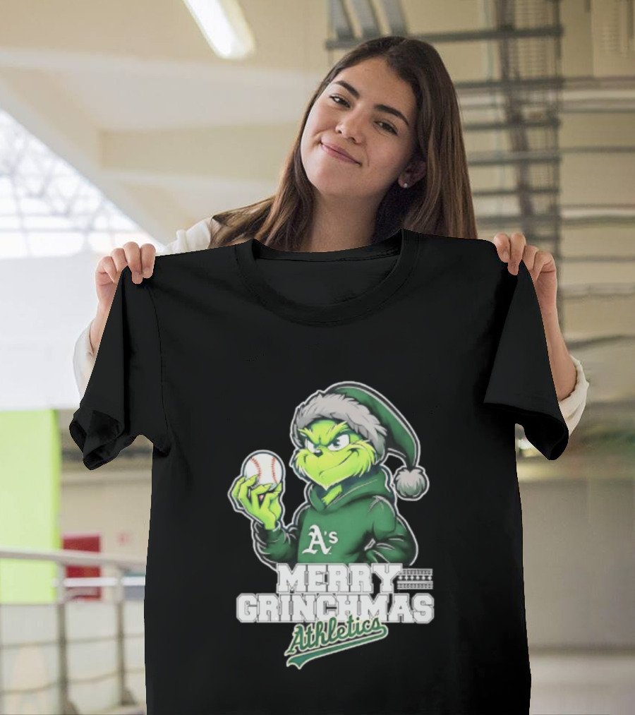 Merry Grinchmas Athletics Baseball Christmas 2026 T-Shirt