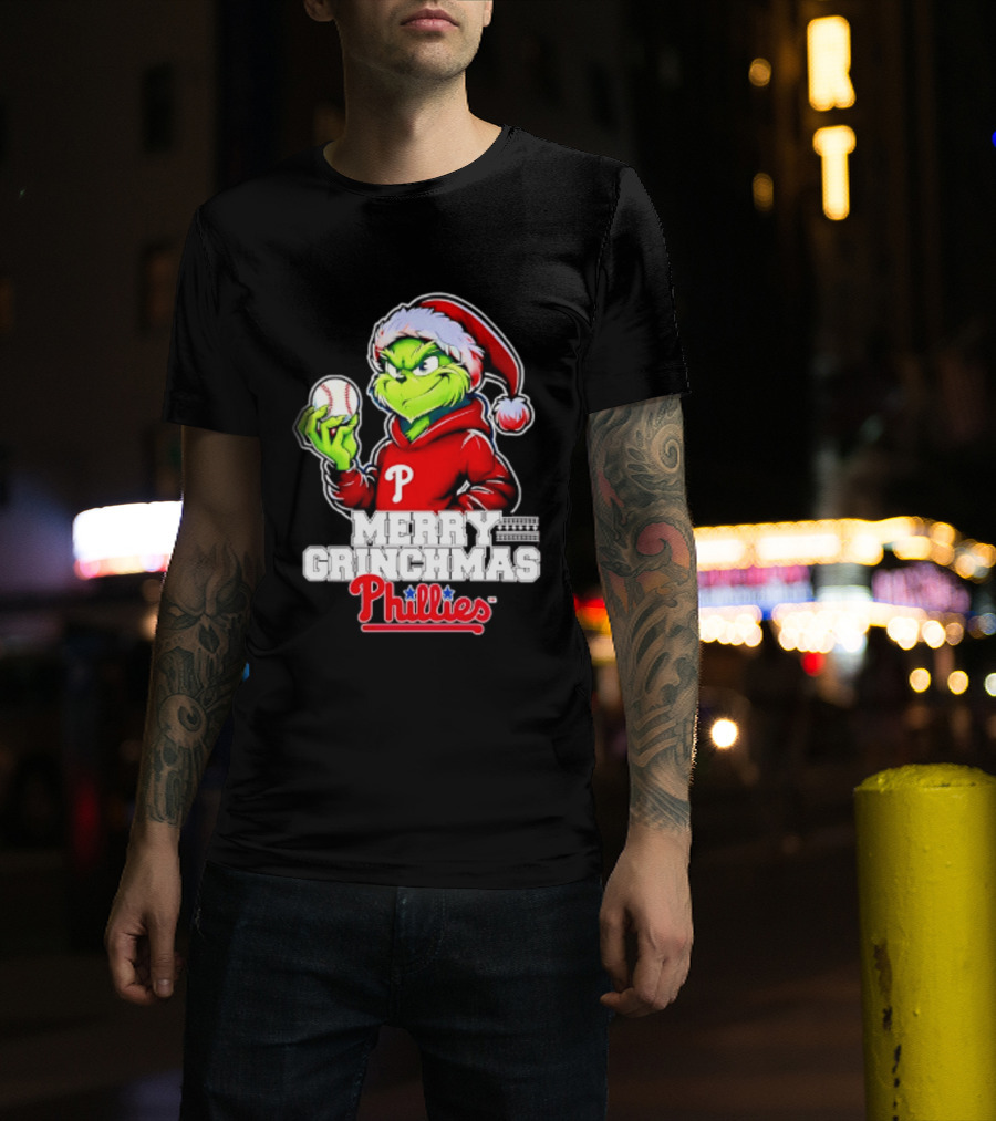Merry Grinchmas Philadelphia Phillies Baseball Christmas 2026 T-Shirt