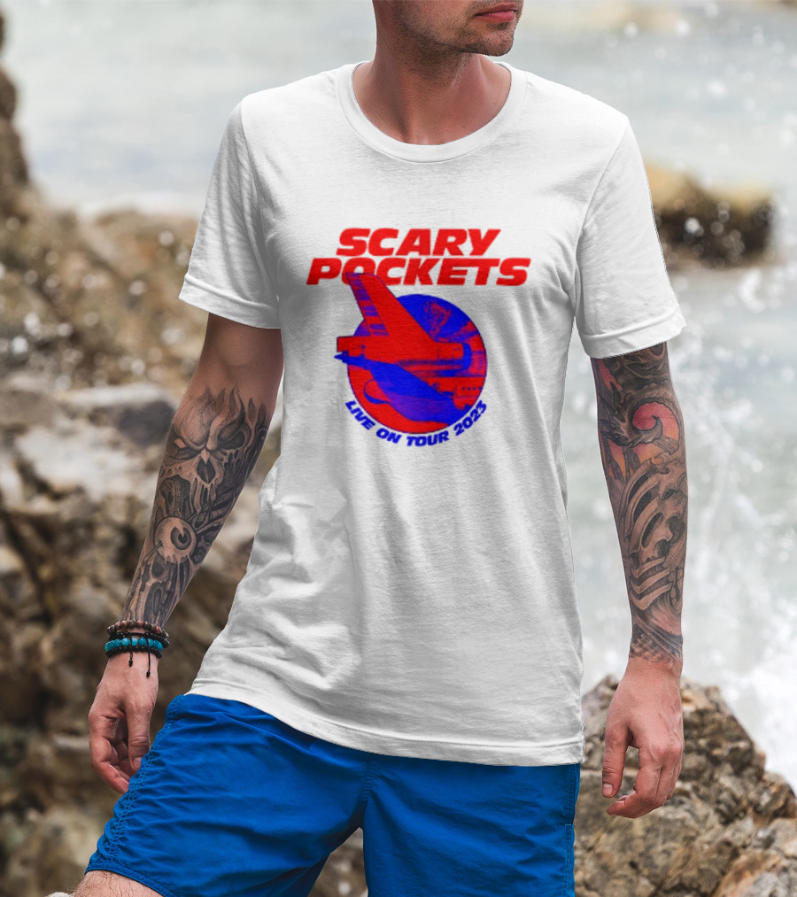 Scary Pockets Live On Tour 2023 Bold Red Airplane T-Shirt