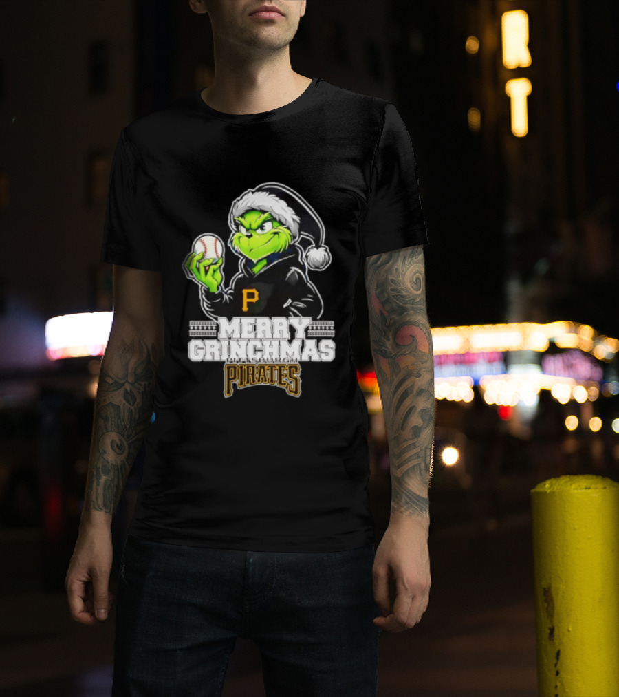 Merry Grinchmas Pittsburgh Pirates Baseball Christmas 2026 T-Shirt