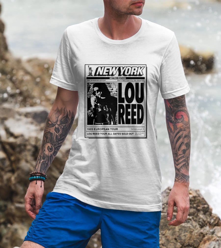 New York Metro Edition Lou Reed 1989 European Tour All Dates Sold Out T-Shirt