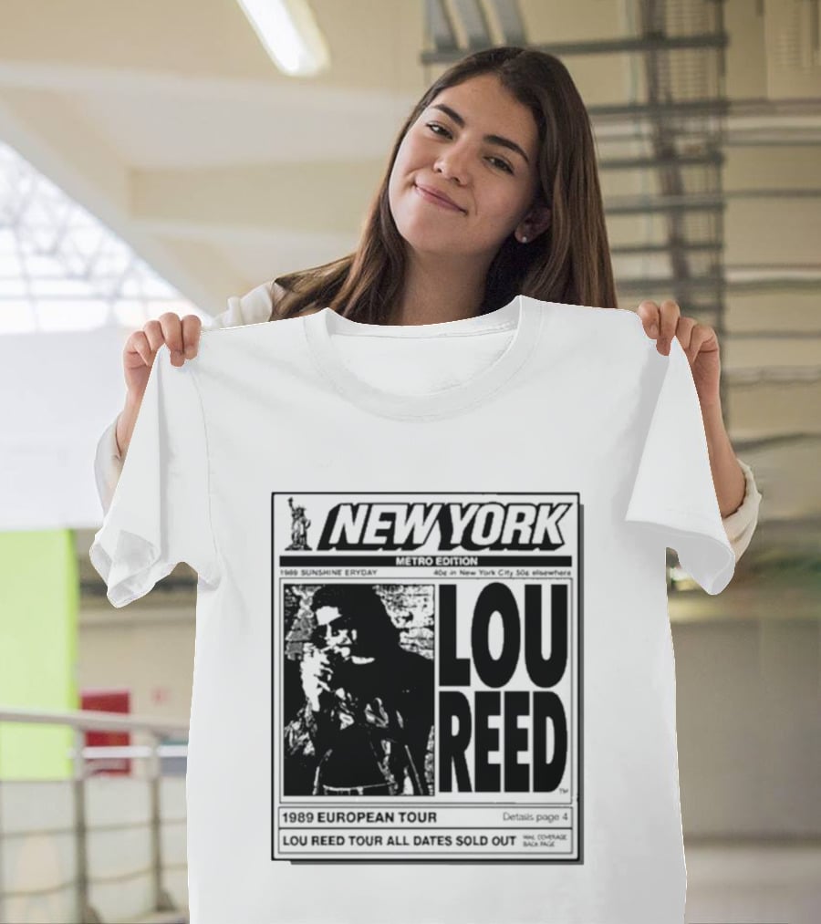 New York Metro Edition Lou Reed 1989 European Tour All Dates Sold Out T-Shirt