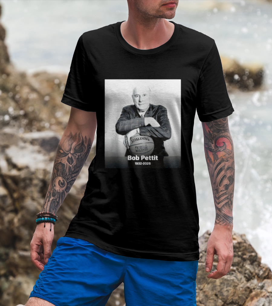 Bob Pettit 1932 2026 Spalding NBA Naismith Hall Of Famer T-Shirt