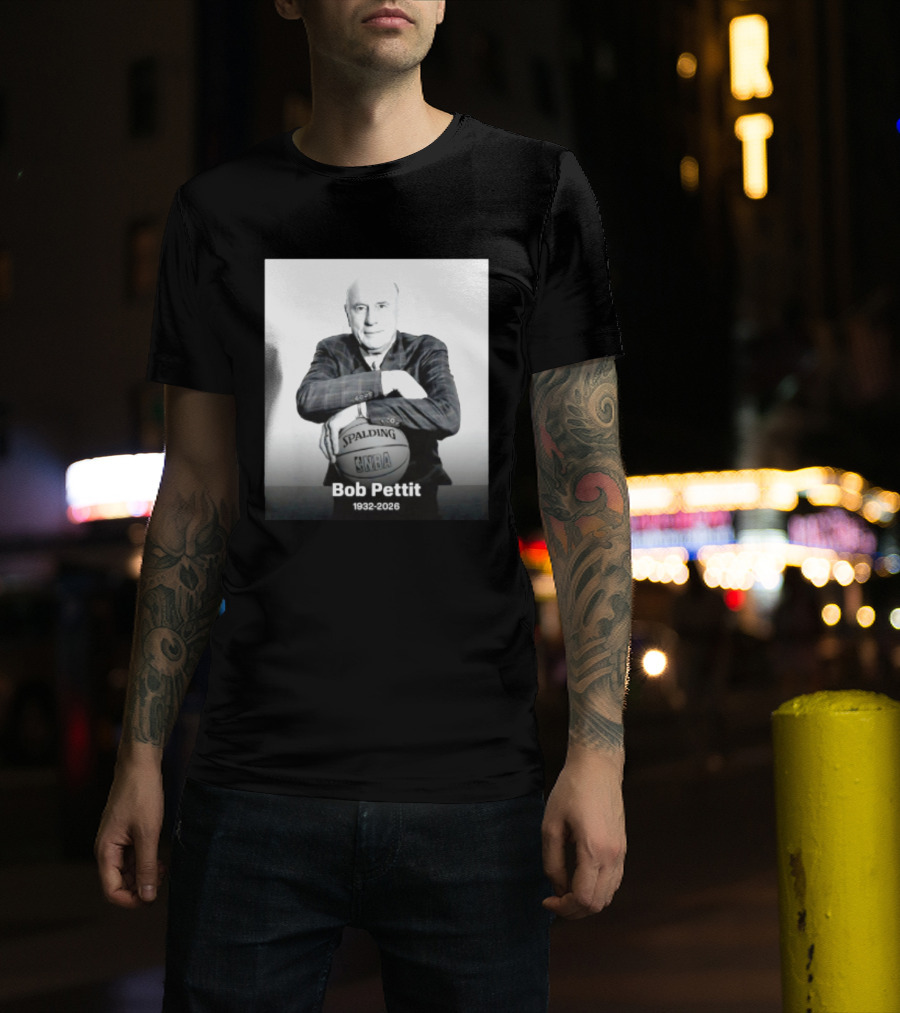 Bob Pettit 1932 2026 Spalding NBA Naismith Hall Of Famer T-Shirt
