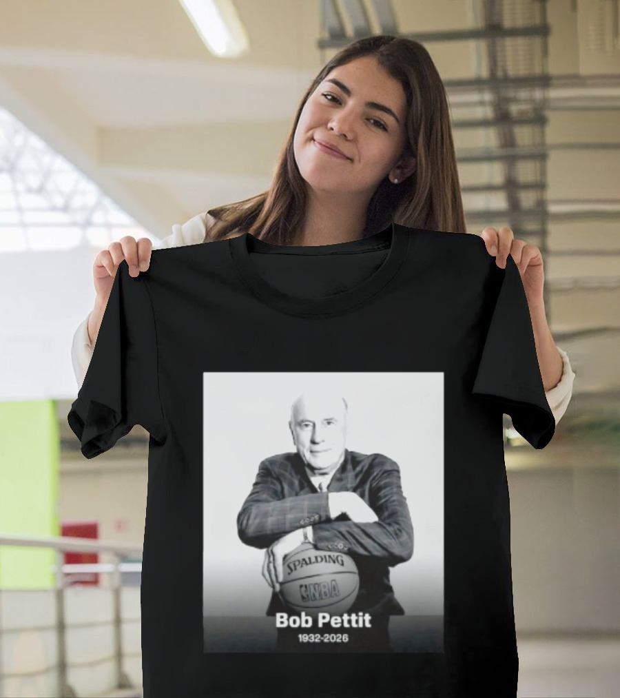 Bob Pettit 1932 2026 Spalding NBA Naismith Hall Of Famer T-Shirt