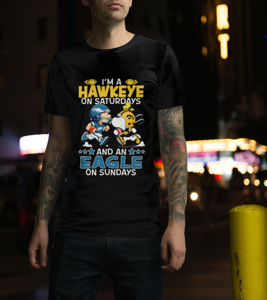 Peanuts I'm A Hawkeye On Saturdays And An Eagle On Sundays T-Shirt