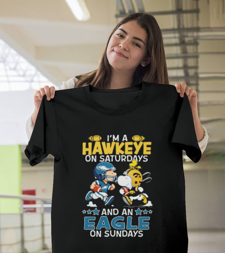 Peanuts I'm A Hawkeye On Saturdays And An Eagle On Sundays T-Shirt