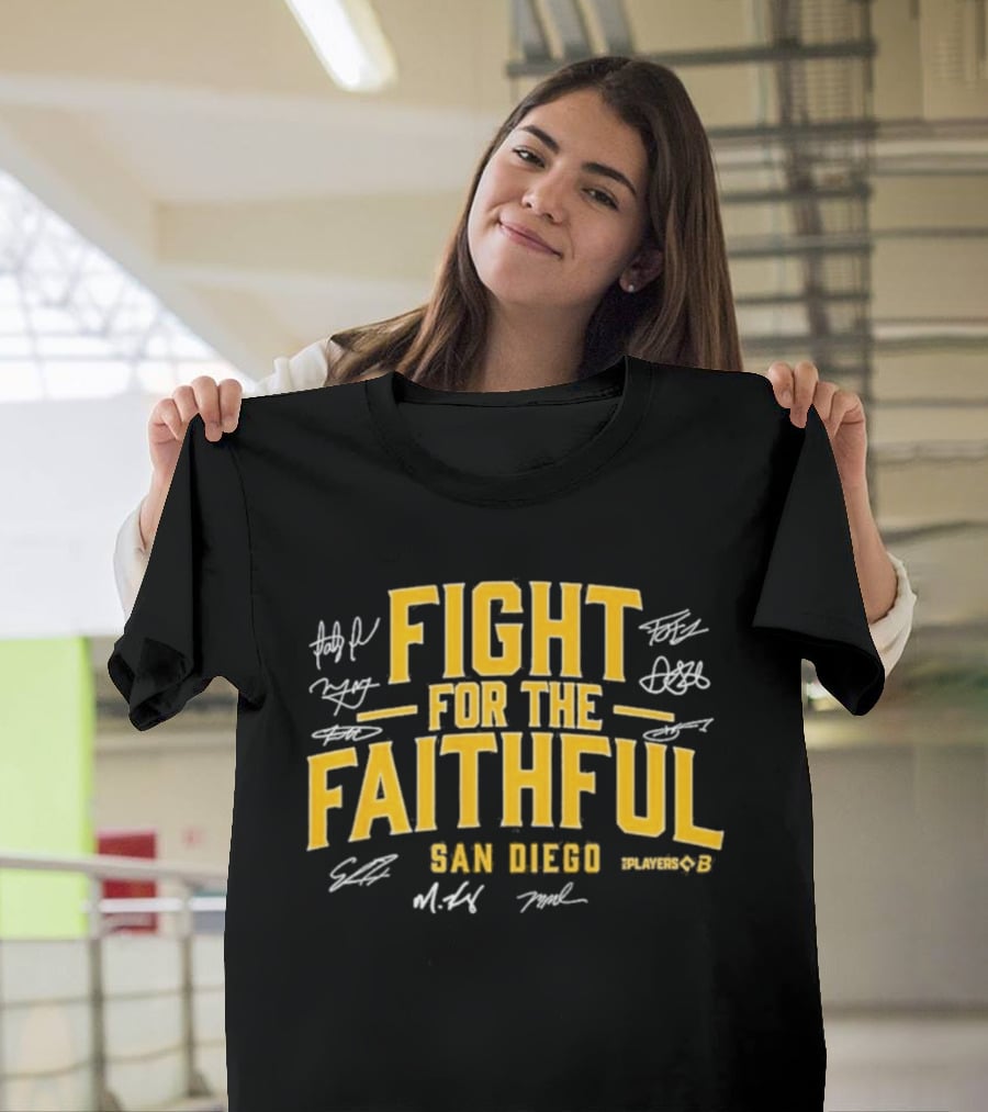 San Diego Fight For The Faithful Players B Signatures T-Shirt