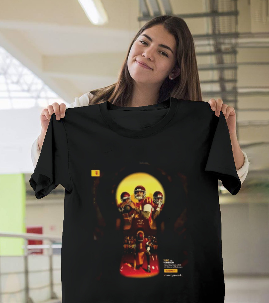 USC Trojans Vs Oregon Ducks Lock The Gates Football Game September 26 2026 L.A. Memorial Coliseum T-Shirt