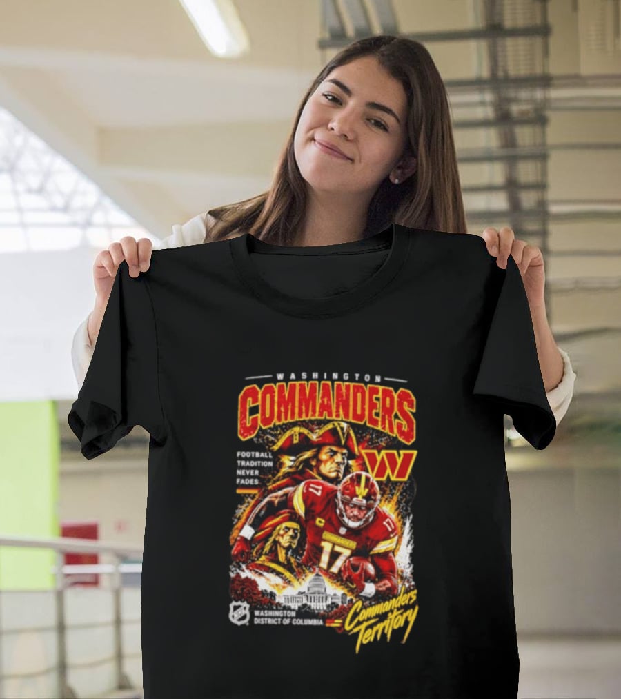 Washington Commanders Football Tradition Never Fades Commanders Territory Washington DC Skyline T-Shirt