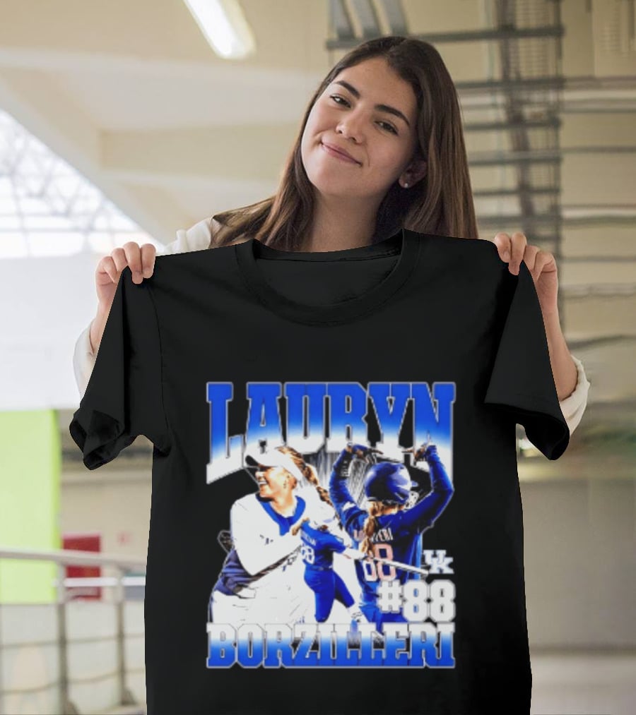 Kentucky Wildcats Lauryn Borzilleri 88 NCAA Softball Player T-Shirt