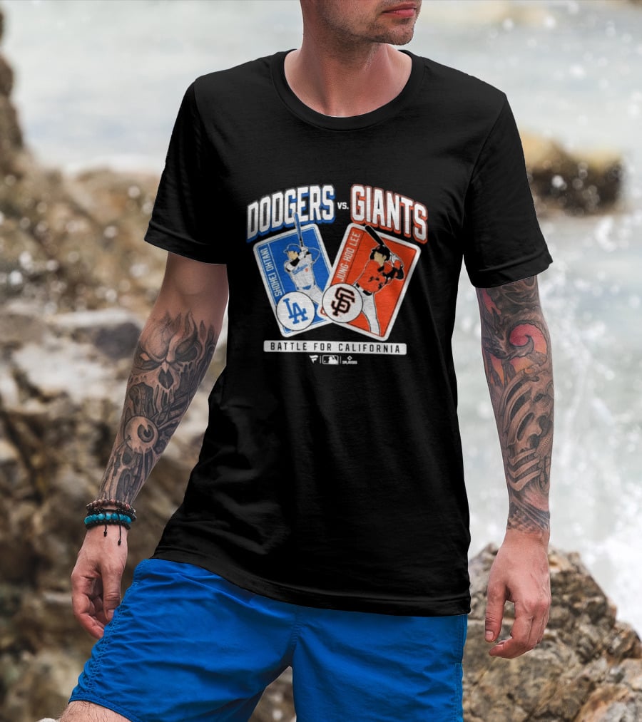 Los Angeles Dodgers Shohei Ohtani Vs San Francisco Giants Jung Hoo Lee Battle For California 2026 T-Shirt