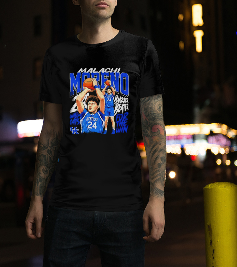 Malachi Moreno Kentucky Wildcats 24 Buzzer Beater For The Win T-Shirt