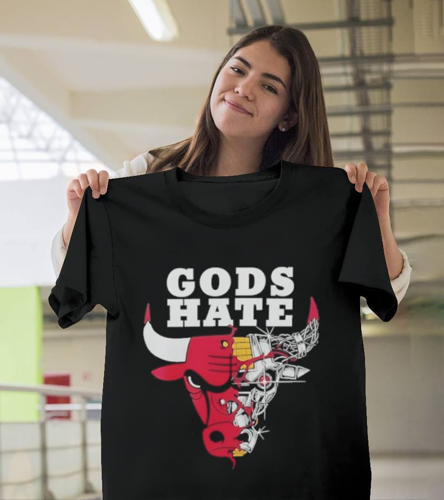 Gods Hate Bulls Collaboration Red Bull Skull T-Shirt
