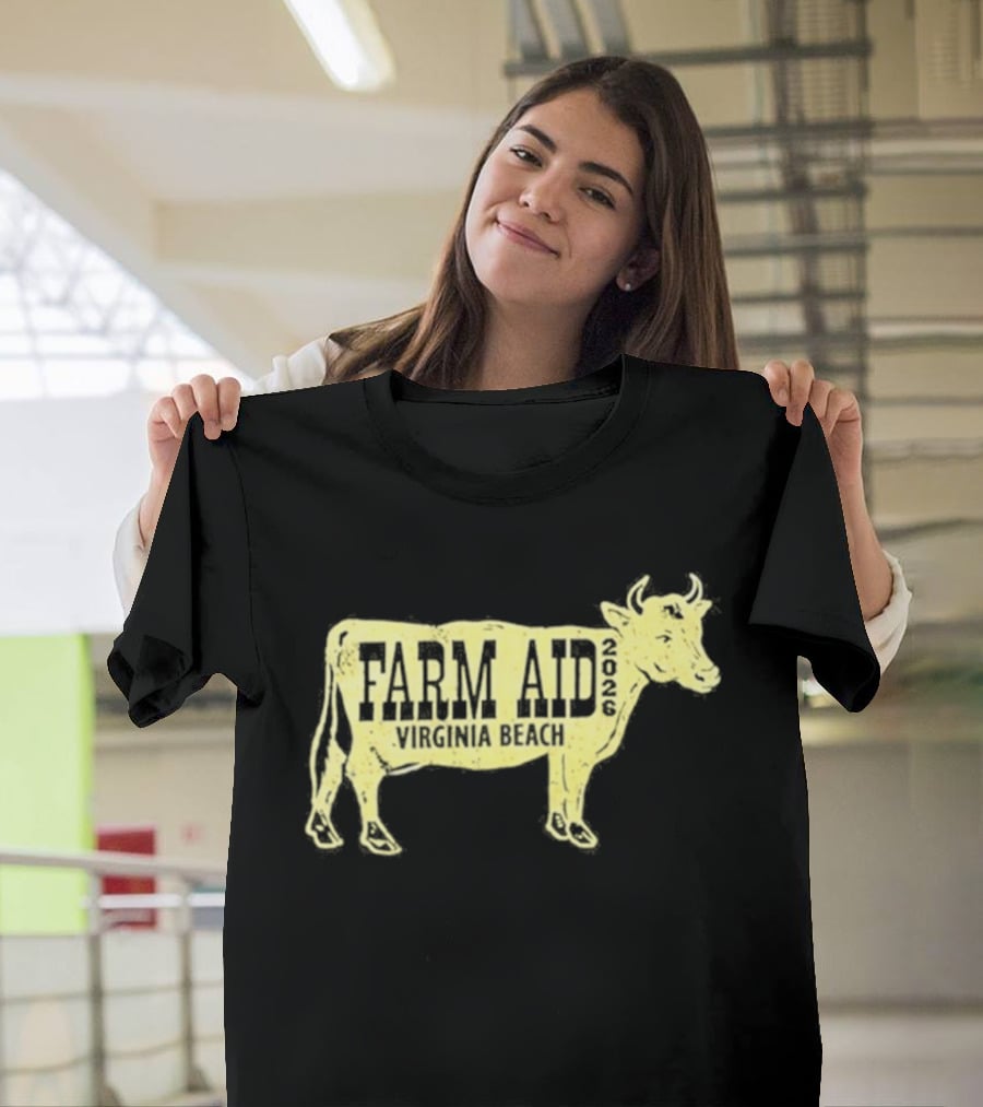 Virginia Beach Farm Aid 2026 September 26 Cow T-Shirt