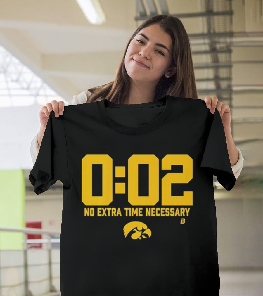 Iowa Hawkeyes Football No Extra Time 0 02 T-Shirt