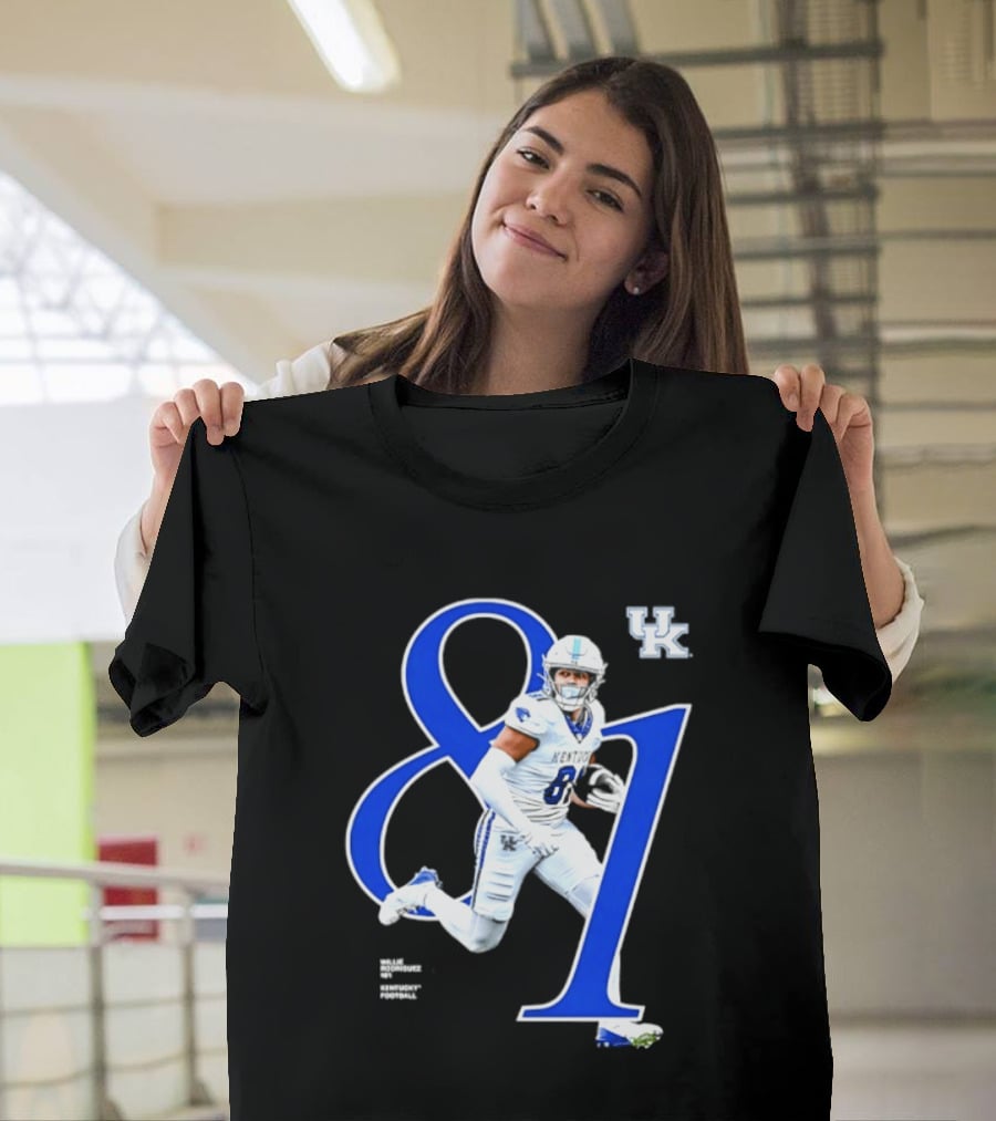 Willie Rodriguez 81 Kentucky Wildcats NCAA Football Player Number T-Shirt