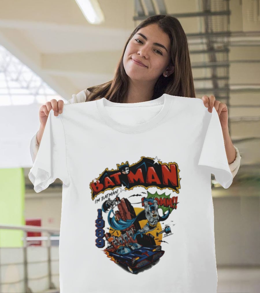 Batman 1989 I'm Batman DC Comics Batmobile T-Shirt