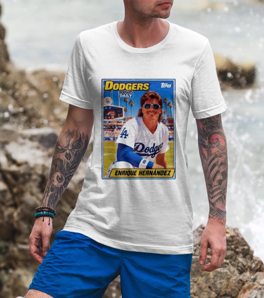 Dodgers Daily Enrique Hernandez Topps LA Baseball T-Shirt