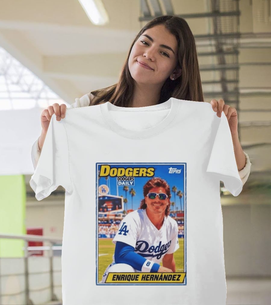 Dodgers Daily Enrique Hernandez Topps LA Baseball T-Shirt