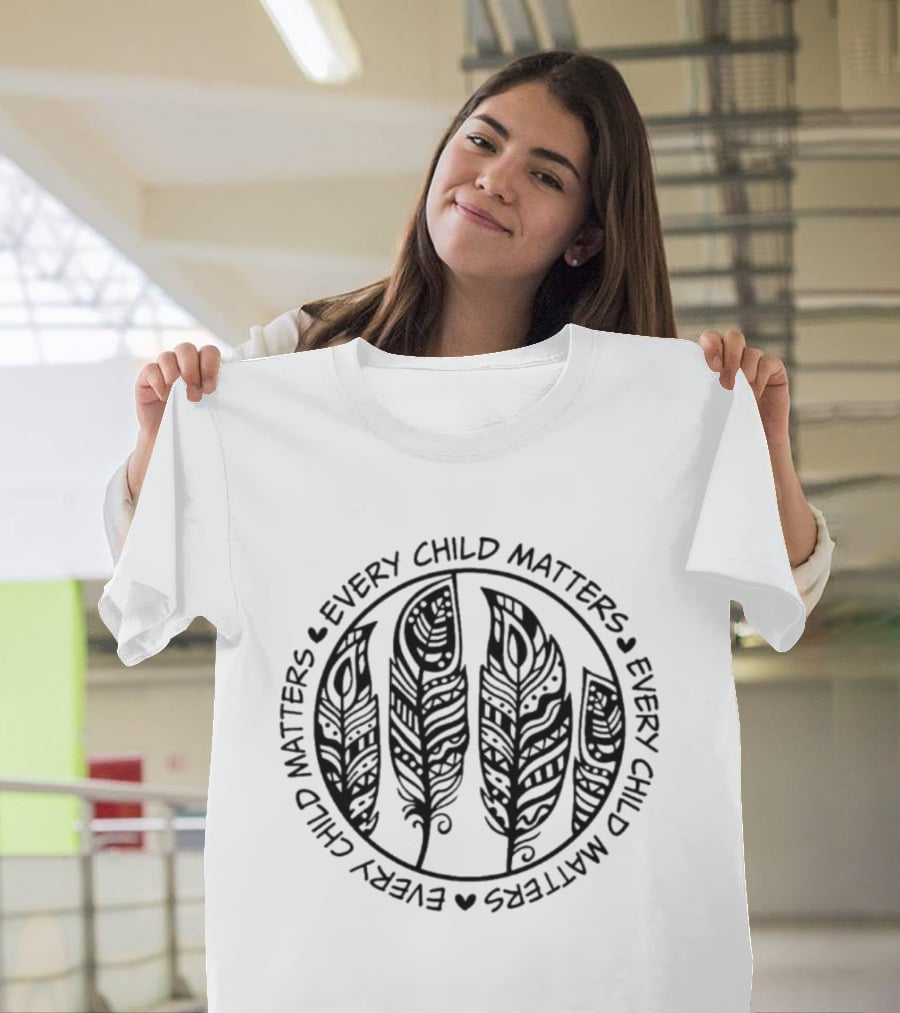 Every Child Matters Day Social Justice Feather Circle T-Shirt