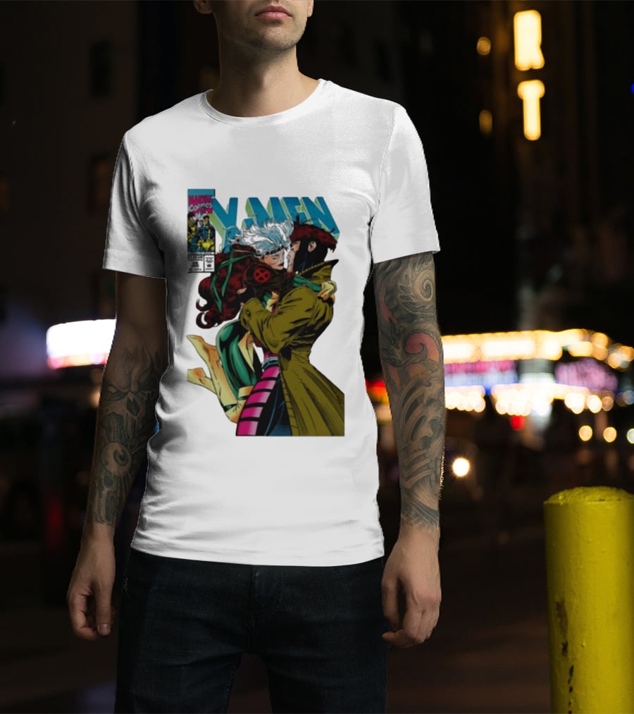 Marvel Comics X Men Gambit And Rogue Kiss Cover Comfort Colors Adult T-Shirt