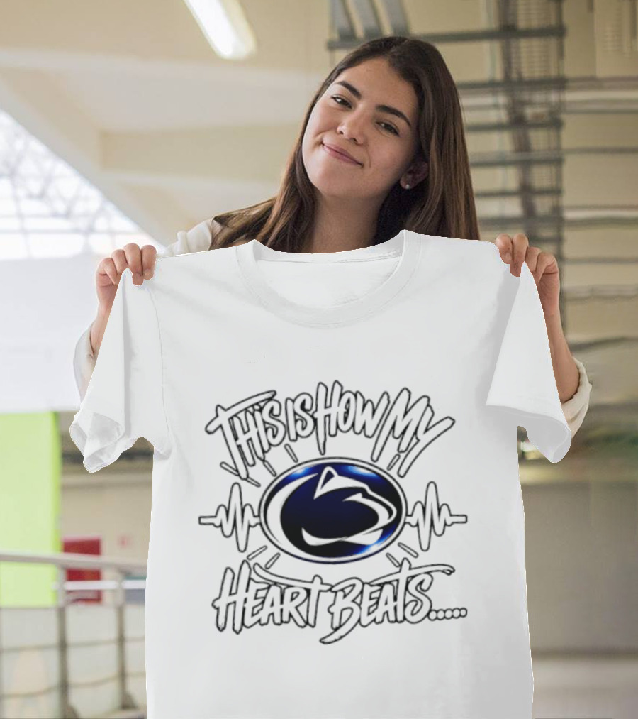 Penn State Nittany Lions Heart Beats NCAA Football T-Shirt