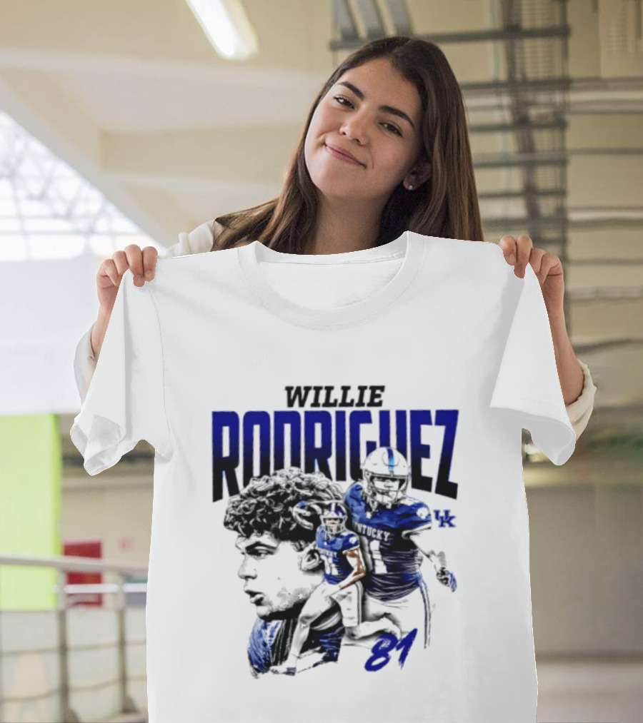 Willie Rodriguez 81 Kentucky Wildcats NCAA Football Player UK T-Shirt