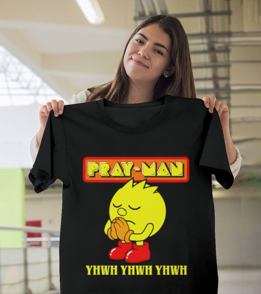 Pray Man YHWH Spiritual Pac Man Symbolism T-Shirt