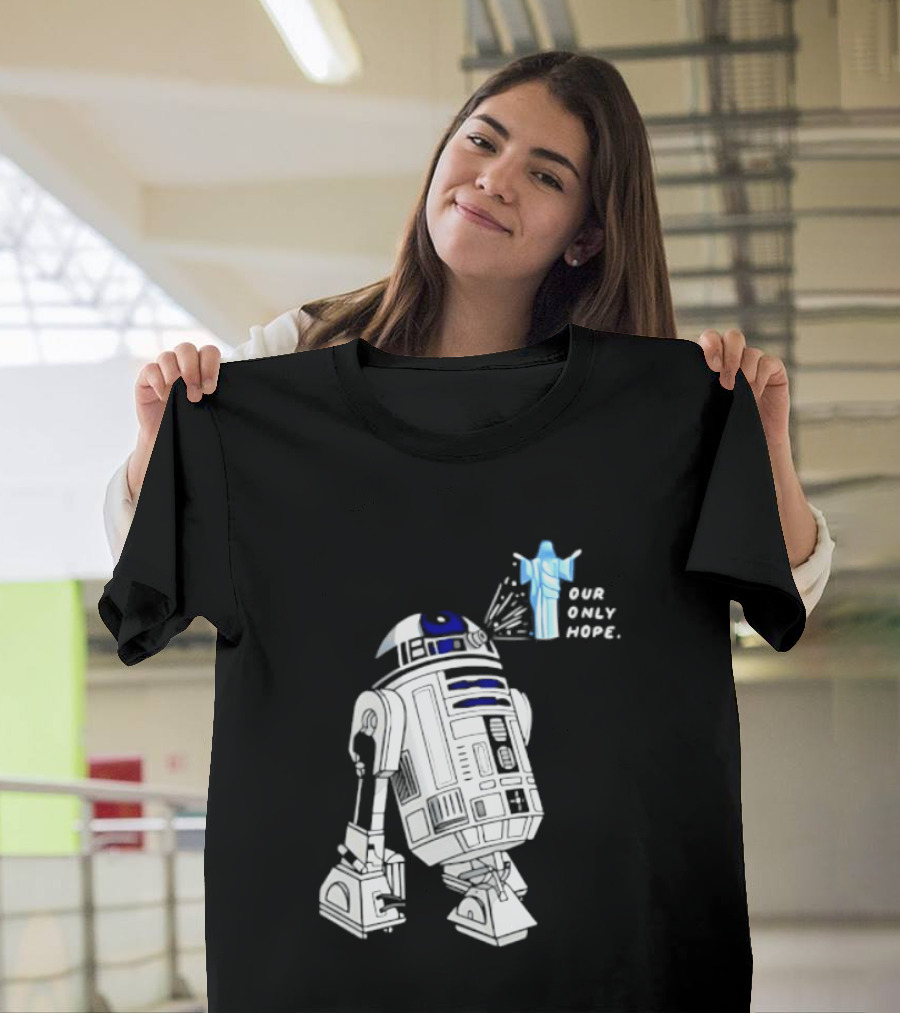 R2 D2 Our Only Hope Star Wars Sci Fi Droid Hologram T-Shirt
